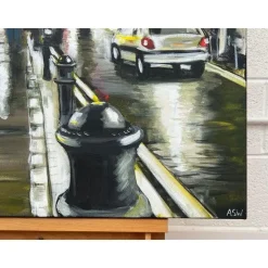 New Pamono Angela Wakefield Modern Impressionist Painting of Soho London at Night by Urban Landscape Artist, 2010