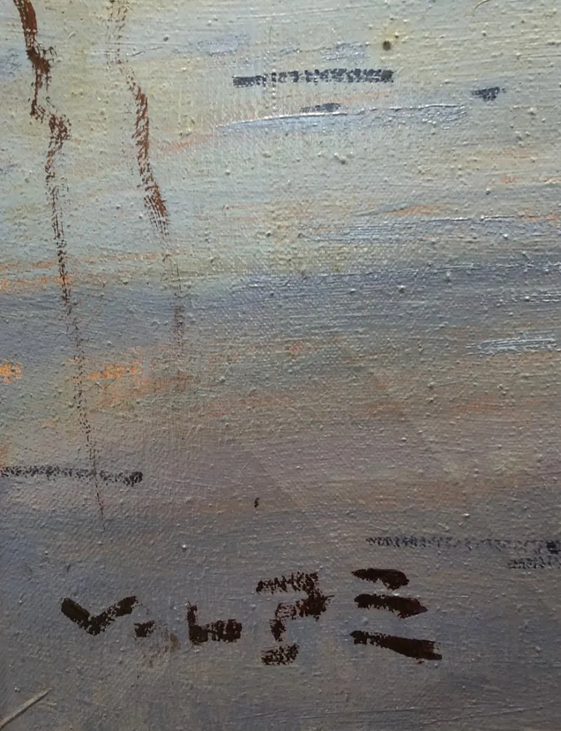 Outlet Pamono Angiolo Volpe, Livorno Retoni Sull Arnaccio, Oil on Canvas, Framed