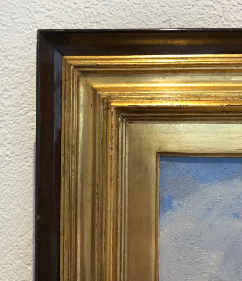 Outlet Pamono Angiolo Volpe, Livorno Retoni Sull Arnaccio, Oil on Canvas, Framed