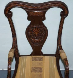 New Pamono Anglo Indian Wooden Heavily Carved Armchair