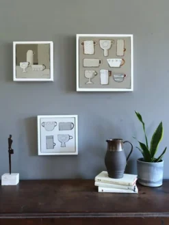 Pamono Annemarie Derrick, Limited Cups Mini Still Life, 2020s, Acrylic Painting, Framed