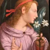 Online Pamono Announcing Angel, 1520s, Oil on Panel