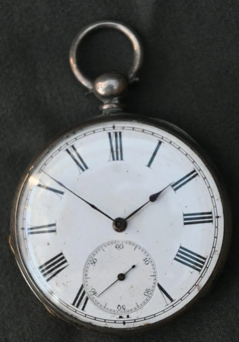 Pamono Antiqe Prince of Wales Silver Pocket Watch from J. W. Benson, 19th Century
