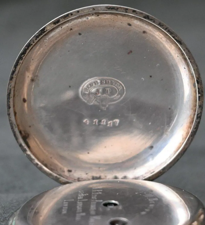 Pamono Antiqe Prince of Wales Silver Pocket Watch from J. W. Benson, 19th Century