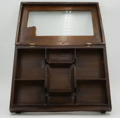 Pamono Antique Anglo-Dutch Willem II Cigar Shop Counter Display Cabinet in Glazed Oak><noscript><img width=
