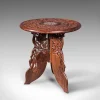 Clearance Pamono Antique Anglo-Indian Fold Away Circular Side Table
