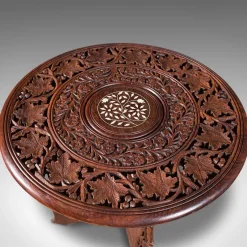 Clearance Pamono Antique Anglo-Indian Fold Away Circular Side Table