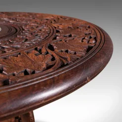 Clearance Pamono Antique Anglo-Indian Fold Away Circular Side Table