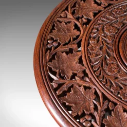 Clearance Pamono Antique Anglo-Indian Fold Away Circular Side Table