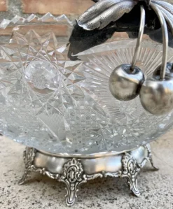 Hot Pamono Antique Art Deco French Cut Glass Fruit Bowl