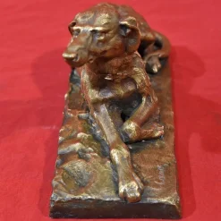 Pamono Antique Art Deco Sculpture, Little Greyhound Dog, 20th-Century, Bronze><noscript><img width=