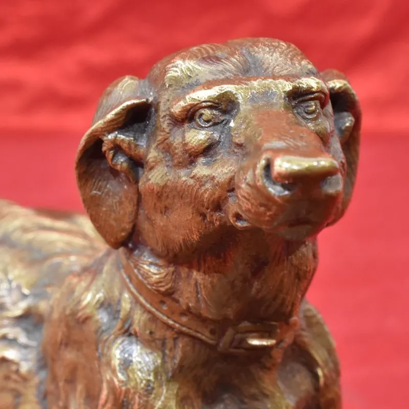 Pamono Antique Art Deco Sculpture, Little Greyhound Dog, 20th-Century, Bronze> Art Deco