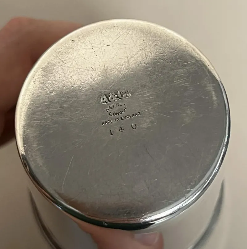Pamono Antique Art Deco Silver Plated Cocktail Shaker from Asprey & Co London, 1920s> Dinnerware Accessories