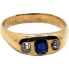 Pamono Antique Art Nouveau Alliance Ring with Sapphire and Diamonds in Rose Gold, 1890s> Rings