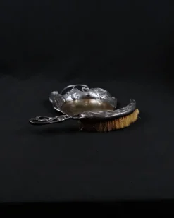 Pamono Antique Art Nouveau Crumb Catcher with Silver Metal Brush, 1890s> Dinnerware Accessories