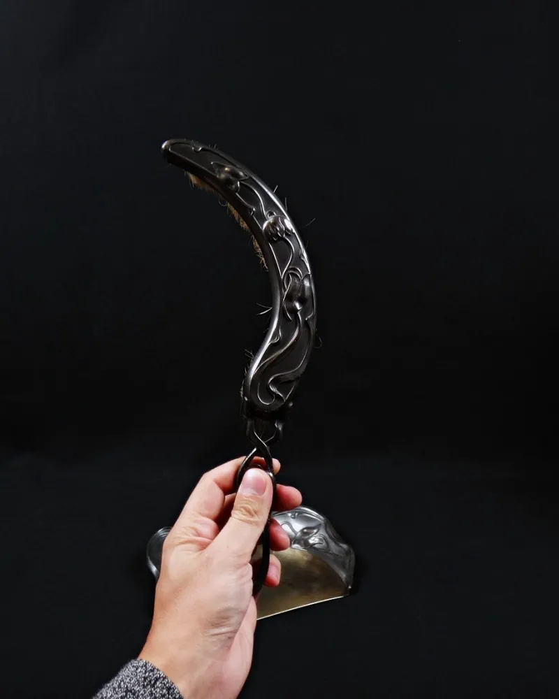 Pamono Antique Art Nouveau Crumb Catcher with Silver Metal Brush, 1890s> Dinnerware Accessories