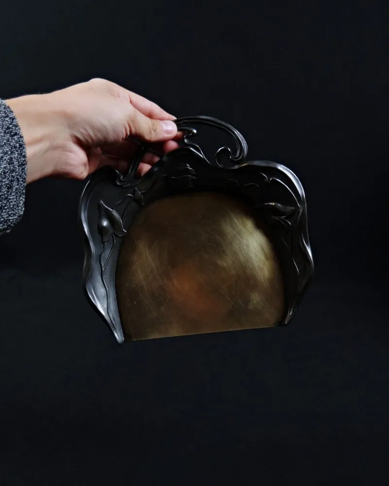 Pamono Antique Art Nouveau Crumb Catcher with Silver Metal Brush, 1890s> Dinnerware Accessories