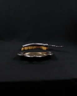 Pamono Antique Art Nouveau Crumb Catcher with Silver Metal Brush, 1890s><noscript><img width=
