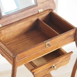 Pamono Antique Art Nouveau Dressing Table with Mirror and Drawer><noscript><img width=