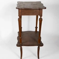 Pamono Antique Art Nouveau Hand Craved Wooden Dressing Table with Mirror><noscript><img width=