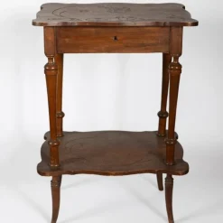 Pamono Antique Art Nouveau Hand Craved Wooden Dressing Table with Mirror><noscript><img width=