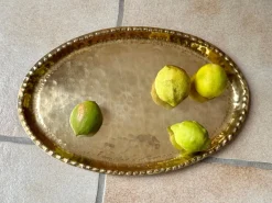 Pamono Antique Art Nouveau Handcrafted Brass Tray from Metallwarenfabrik Union Quedlinburg Muq, Germany 1920s><noscript><img width=