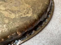 Pamono Antique Art Nouveau Handcrafted Brass Tray from Metallwarenfabrik Union Quedlinburg Muq, Germany 1920s><noscript><img width=