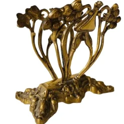 Pamono Antique Art Nouveau Magazine Rack in Brass, 1900s><noscript><img width=