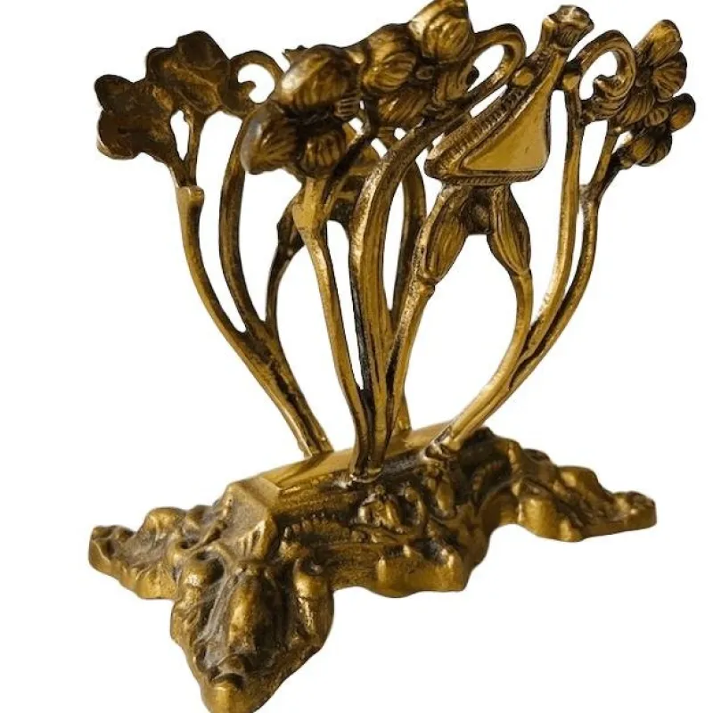 Pamono Antique Art Nouveau Magazine Rack in Brass, 1900s> Magazine Racks