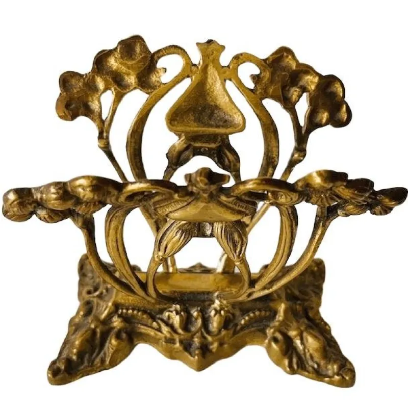 Pamono Antique Art Nouveau Magazine Rack in Brass, 1900s> Magazine Racks
