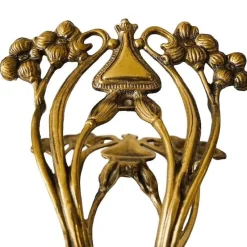 Pamono Antique Art Nouveau Magazine Rack in Brass, 1900s><noscript><img width=