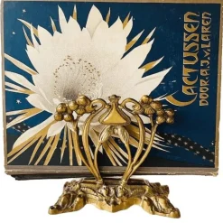 Pamono Antique Art Nouveau Magazine Rack in Brass, 1900s><noscript><img width=