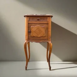 Pamono Antique Art Nouveau Nightstand in Walnut & Marble, 1900s> Nightstands