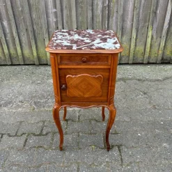 Pamono Antique Art Nouveau Nightstand in Walnut & Marble, 1900s> Nightstands