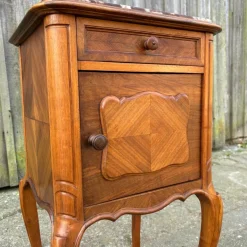 Pamono Antique Art Nouveau Nightstand in Walnut & Marble, 1900s><noscript><img width=