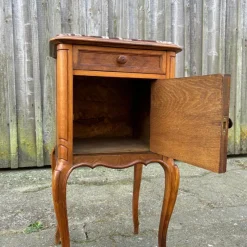 Pamono Antique Art Nouveau Nightstand in Walnut & Marble, 1900s><noscript><img width=