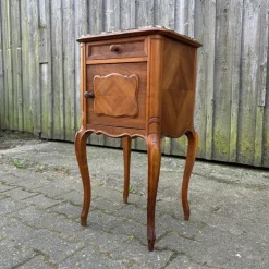 Pamono Antique Art Nouveau Nightstand in Walnut & Marble, 1900s><noscript><img width=
