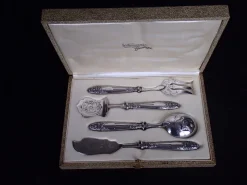 Hot Pamono Antique Art Nouveau Pewter & Silver Cutlery Set from Josselin, Set of 5