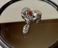 Pamono Antique Art Nouveau Silver and Garnet Brooch by Bernhard Hertz, 1890s><noscript><img width=