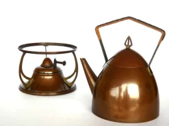 Pamono Antique Art Nouveau Teapot on Stand from WMF, Set of 2><noscript><img width=