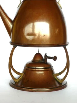 Pamono Antique Art Nouveau Teapot on Stand from WMF, Set of 2><noscript><img width=