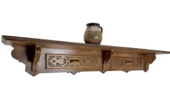 Pamono Antique Art Nouveau Wall Shelf in Carved Hard Wood, 1900s> Shelves & Wall Units