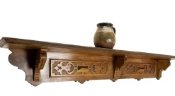 Pamono Antique Art Nouveau Wall Shelf in Carved Hard Wood, 1900s> Shelves & Wall Units