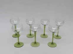 Pamono Antique Art Nouveau Wine Glasses, Set of 7> Glassware