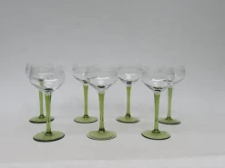 Pamono Antique Art Nouveau Wine Glasses, Set of 7> Glassware