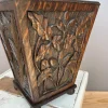 Best Pamono Antique Arts & Crafts Carved Oak Planter with Botanical Motifs and Bun Feet, United Kingdom, Early 19th Century