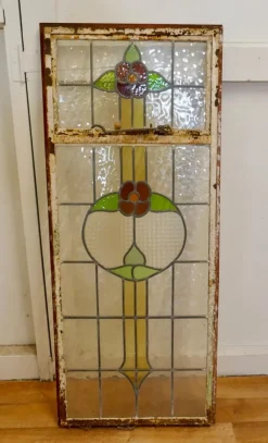 Sale Pamono Antique Arts and Crafts Stained Glass Window, 1900