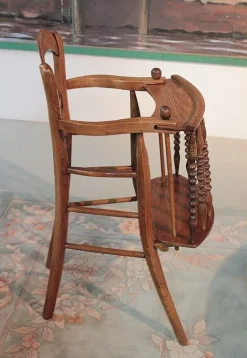 New Pamono Antique Ash Wood Children's High Chair
