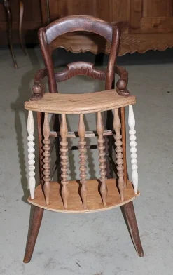 New Pamono Antique Ash Wood Children's High Chair
