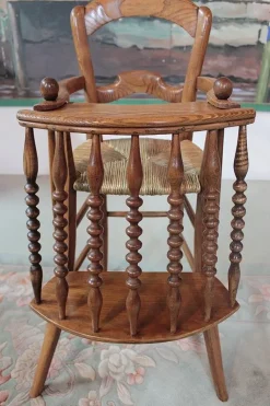 New Pamono Antique Ash Wood Children's High Chair